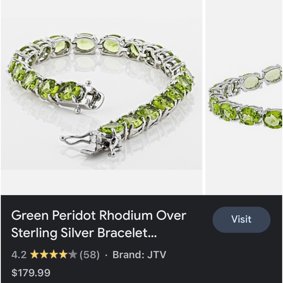 JTV Jewelry - Green Peridot Rhodium over Sterling Silver Tennis Bracelet from JTV! Stunning 😍
